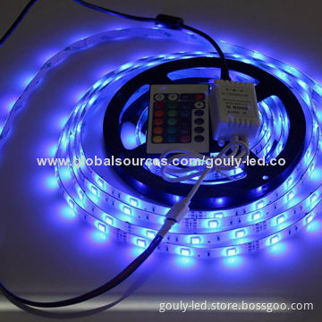 Multiple Flexible LED Strip, RGB 30 Pieces of LEDs/Meter with 24 Keys Controller and Power Supply
